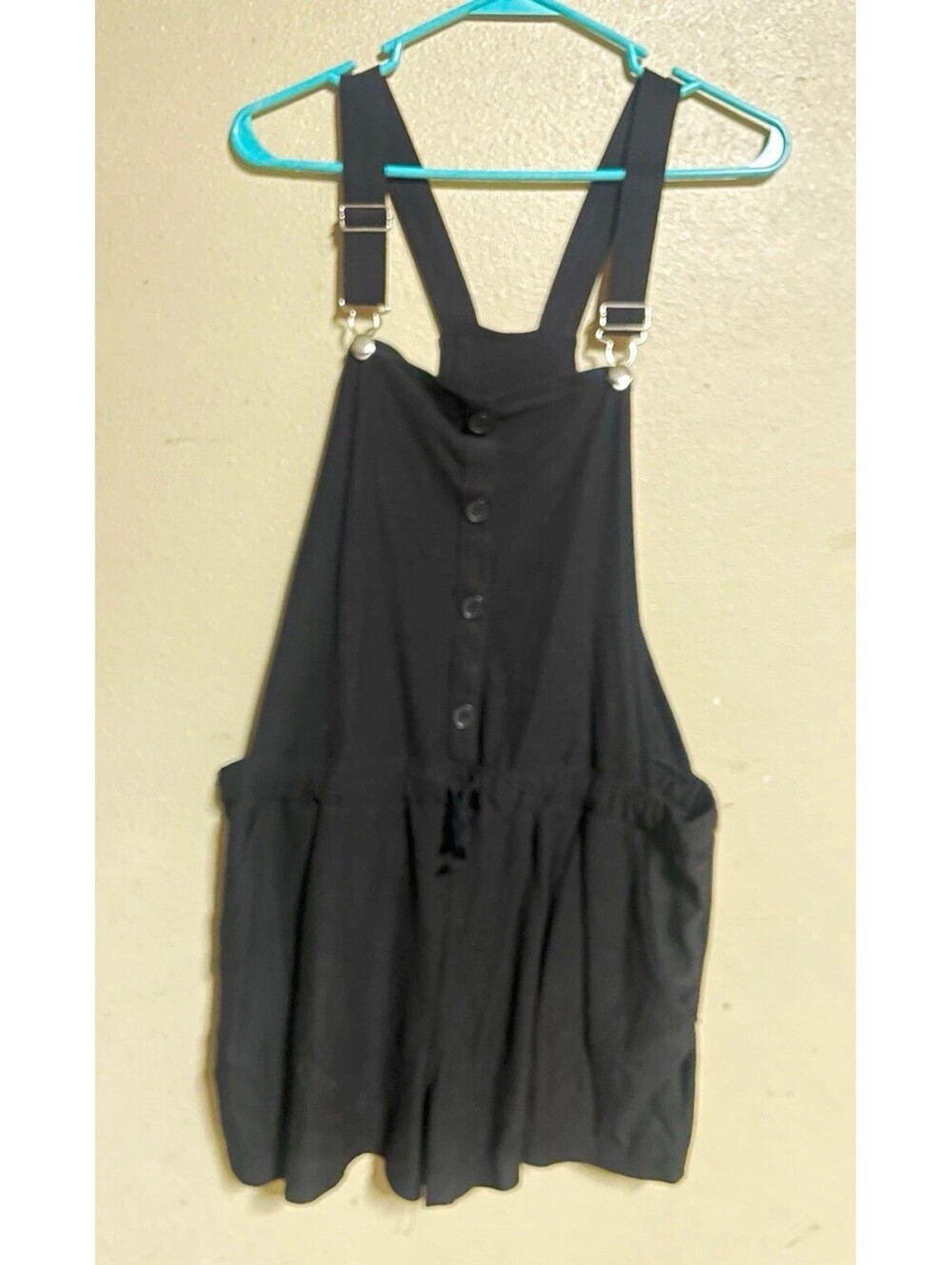 No Boundaries Black overall shorts Romper Juniors XXL Adjustable Straps 2XL
